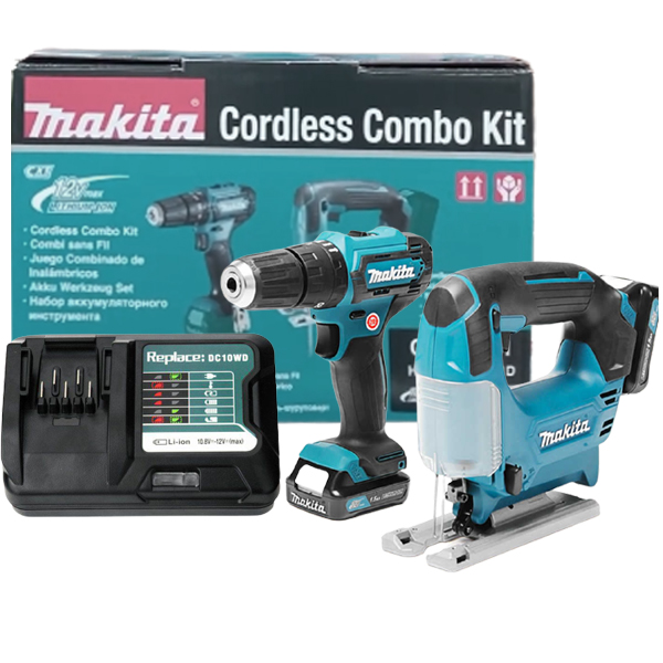 Bộ Máy Khoan Và Cưa Lọng dùng Pin 12V Max Makita CLX230X1 (HP333D+JV101D)