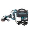 Bộ máy mài và máy vặn bu lông dùng pin 18V Makita DLX2406TX1